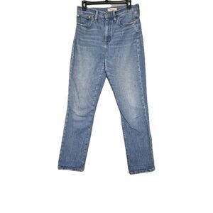 Madewell Women's Cotton Blue The High-Rise Slim Boyjean 27 Style AN334